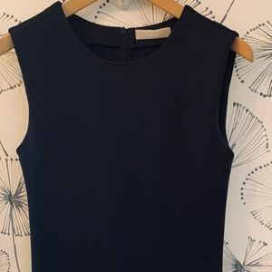 Dark Navy Blue Midi Sleeveless Dress